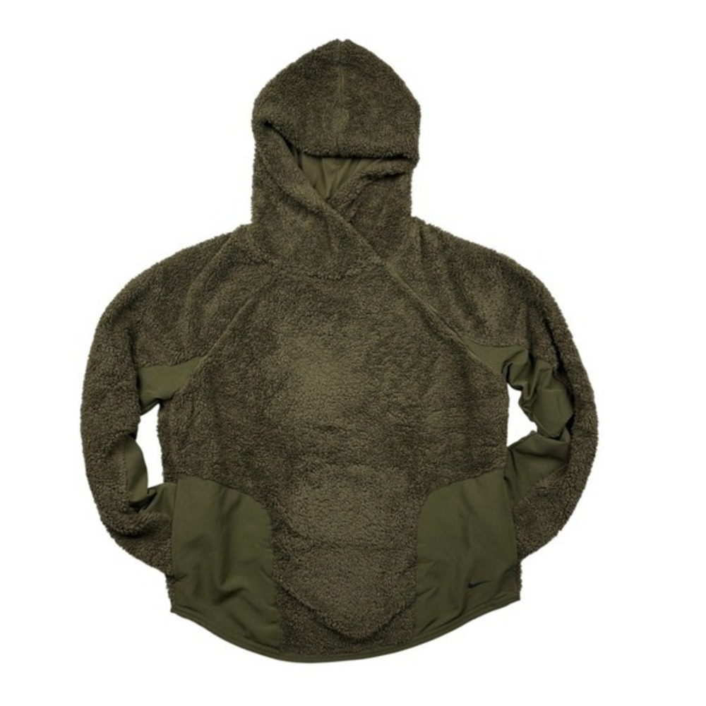 Nike Women Fleece Sherpa Hoodie Pullover‎ Green Size M